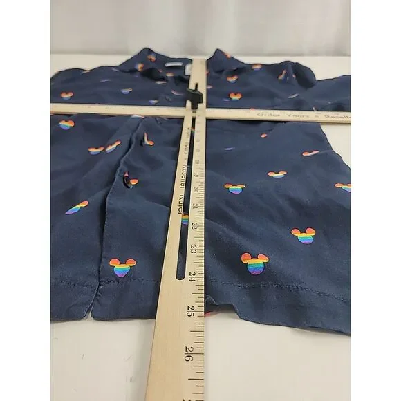 Disney Button Shirt Men's XL‎ Mickey Mouse Pride Rainbow - Picture 8 of 10